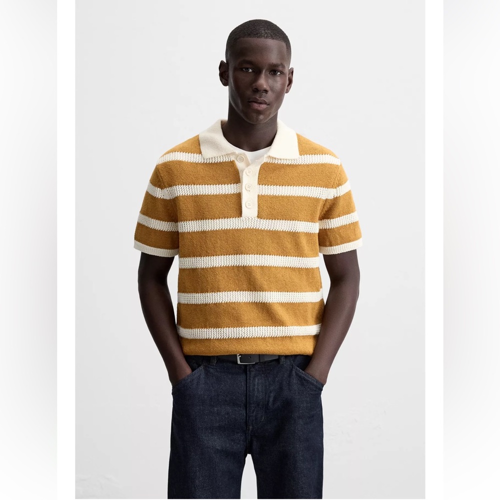 ZARA STRIPED KNIT POLO